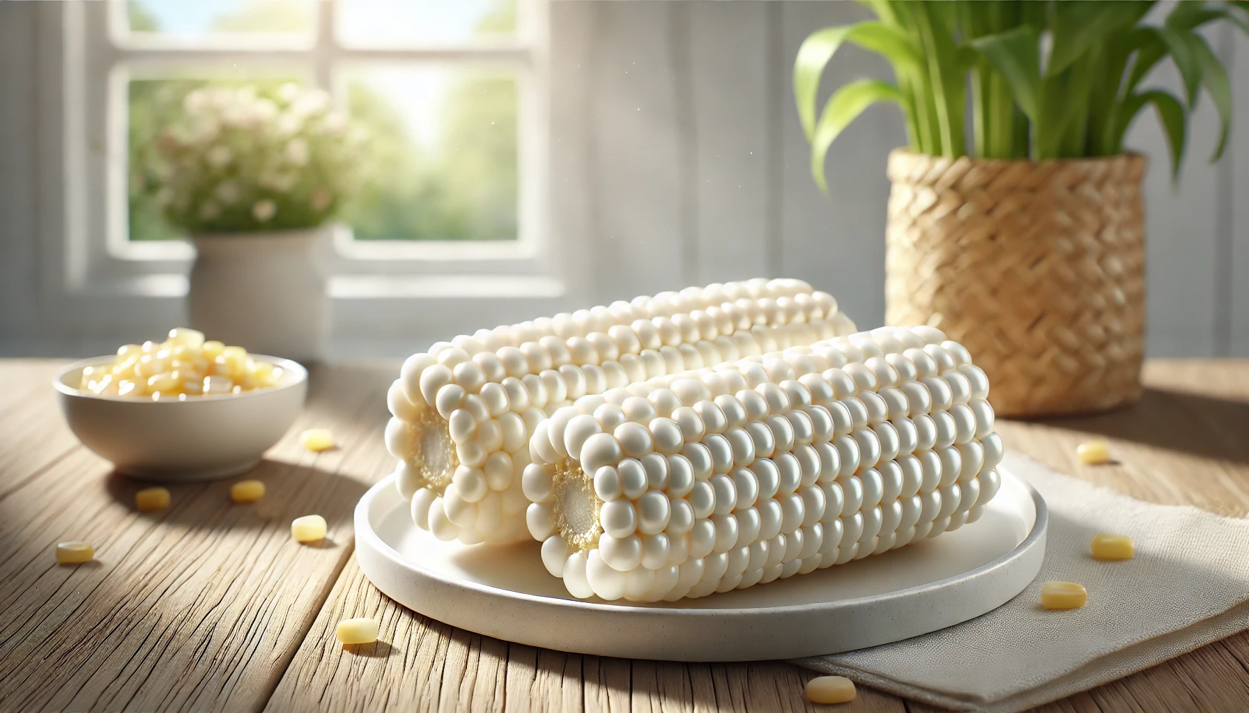 生でも食べられる白いトウモロコシ