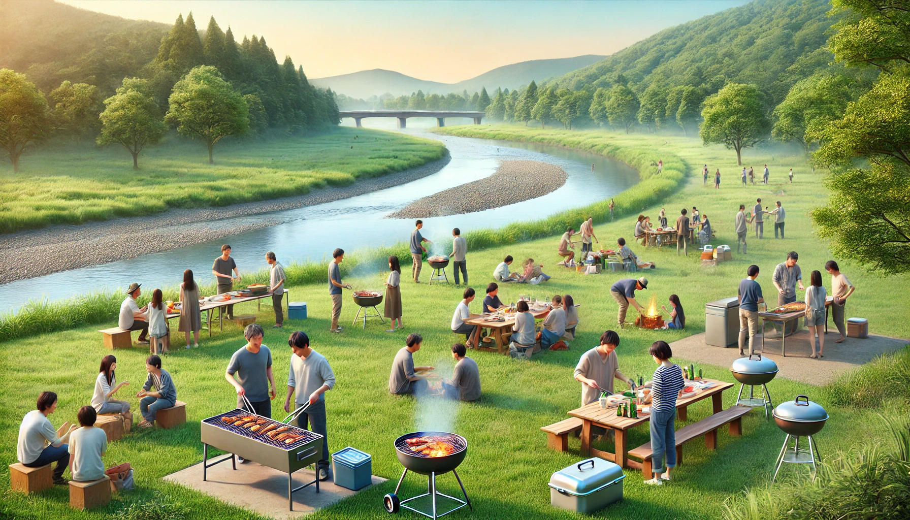 埼玉県で川沿い無料BBQを満喫