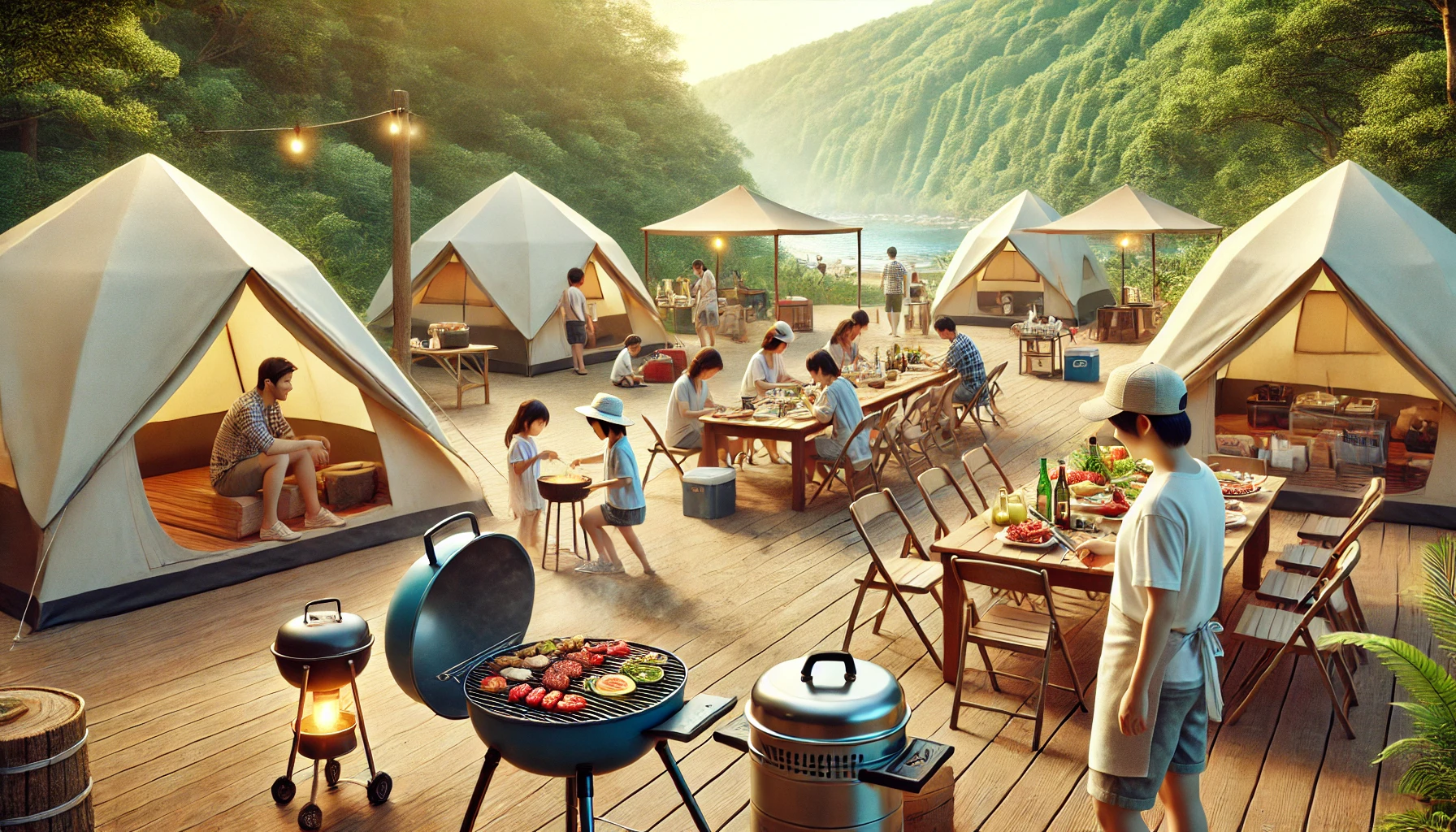 キャンプ場で手ぶらBBQ体験